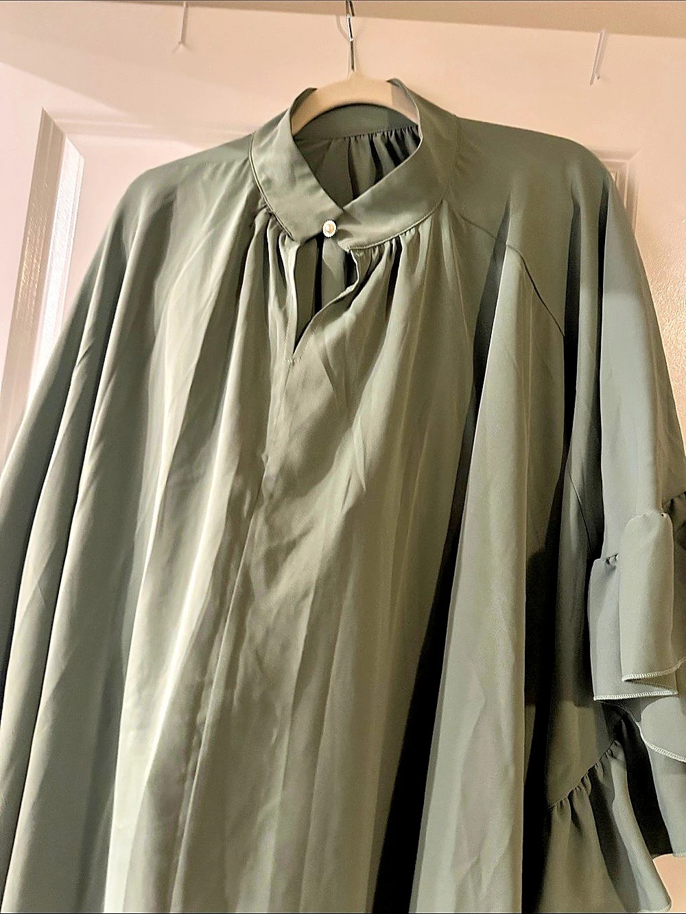 Sage Green Ruffle Maxi Dress Like New